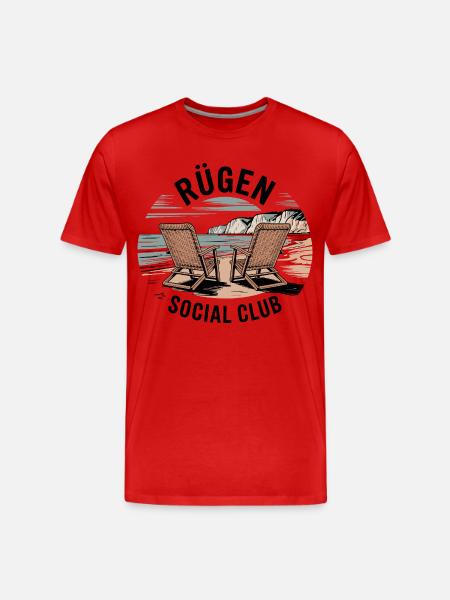 Rügen Urlaub Ostsee Reise Strand - Männer Premium Bio T-Shirt - Rot