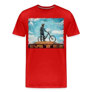 MTB - Männer Premium Bio T-Shirt - Rot - Vorne - Damien (186cm)