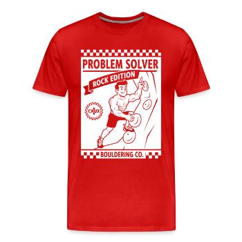 Problem Solver Rock Edition Kletterwand-Spaß - Männer Premium Bio T-Shirt - Rot - Vorne - Damien (186cm)