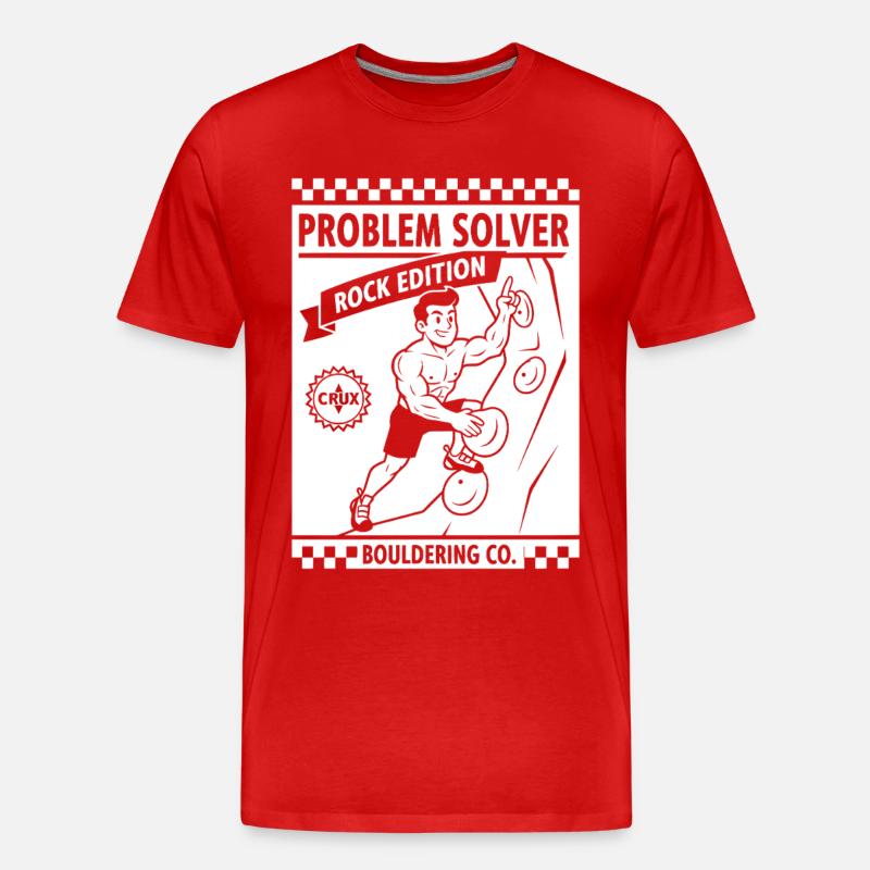Problem Solver Rock Edition Kletterwand-Spaß - Männer Premium Bio T-Shirt - Rot