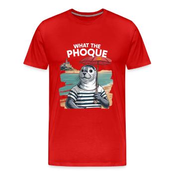 Was der Phoque Normandy Regional Humor Pride - Männer Premium Bio T-Shirt - Rot - Vorne - Damien (186cm)