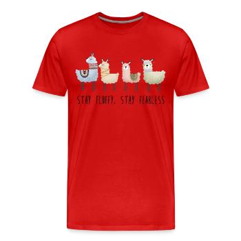 Reste duveteux, reste intrépide Alpaga - T-shirt bio Premium Homme - rouge - Devant - Damien (186cm)
