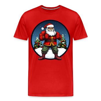 Noël de combattant - T-shirt bio Premium Homme - rouge - Devant - Damien (186cm)