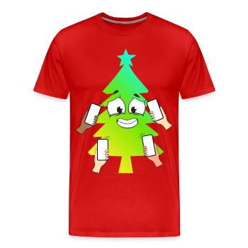 Happy connected tree - Men's Premium Organic T-Shirt - red - Front - Damien (186cm)