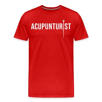 Autorité spécialisée en arts de guérison de précision de la MTC - T-shirt bio Premium Homme - rouge - Devant - Damien (186cm)