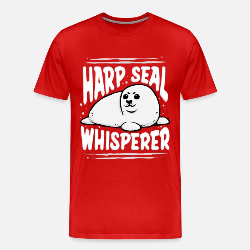 Sattelrobbe Robben Harp Seal Whisperer - Männer Premium Bio T-Shirt - Rot