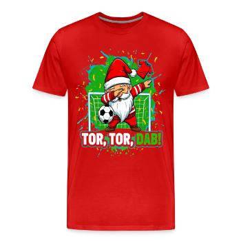Tor Tor Dab Fußball Santa Wichtel Weihnachten - Männer Premium Bio T-Shirt - Rot - Vorne - Damien (186cm)