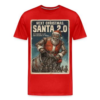 Santa 2.0 Cyborg - T-shirt bio Premium Homme - rouge - Devant - Damien (186cm)