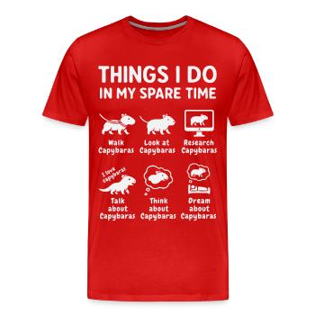 Drôle de capybara : loisir - T-shirt bio Premium Homme - rouge - Devant - Damien (186cm)