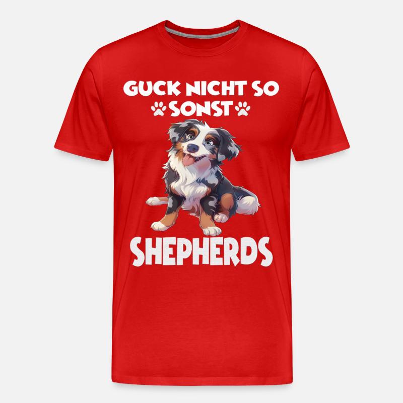 Australian Shepherd T Gassi Hundehalter Aussie - Männer Premium Bio T-Shirt - Rot
