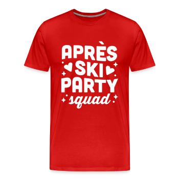 Apres ski party squad after skiing friends group - Men's Premium Organic T-Shirt - red - Front - Damien (186cm)