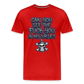 Graffiti Skull Spruch provokant - Männer Premium Bio T-Shirt - Rot - Vorne - Damien (186cm)