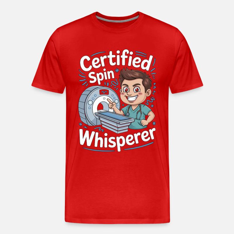 MRI Tech Certified Spin Whisperer Radiographer - Männer Premium Bio T-Shirt - Rot