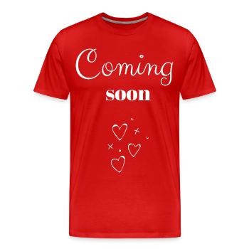 Bald Kommende Herzen Handschriftlich - Männer Premium Bio T-Shirt - Rot - Vorne - Damien (186cm)
