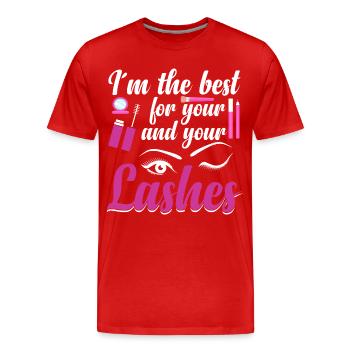 Artiste des cils Cosmétologue Technicien des cils - T-shirt bio Premium Homme - rouge - Devant - Damien (186cm)
