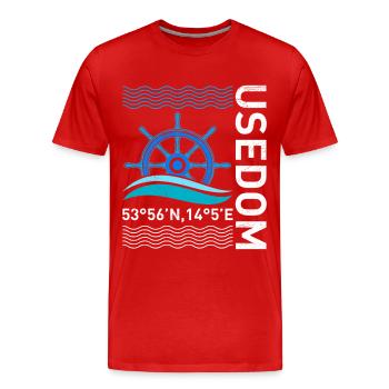 Island USEDOM Baltic Sea Usedom Holiday Fun - Men's Premium Organic T-Shirt - red - Front - Damien (186cm)