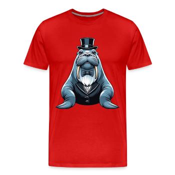 Morse élégant en smoking - T-shirt bio Premium Homme - rouge - Devant - Damien (186cm)
