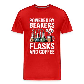 Alchemist Mind Engineer Heart Chemistry Motif - Men's Premium Organic T-Shirt - red - Front - Damien (186cm)