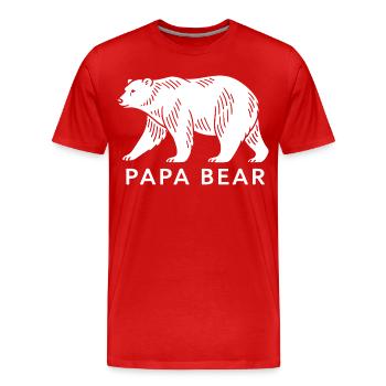 Papa Bear - Men's Premium Organic T-Shirt - red - Front - Damien (186cm)