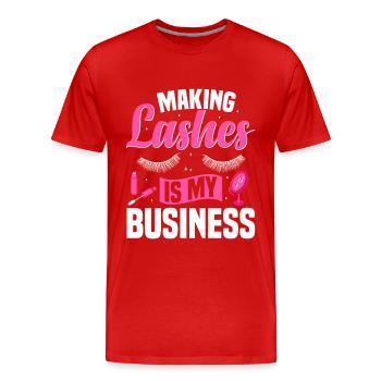 Technicienne des cils incontournable pour l’artiste des cils - T-shirt bio Premium Homme - rouge - Devant - Damien (186cm)