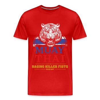 Tiger Muay Thai - Männer Premium Bio T-Shirt - Rot - Vorne - Damien (186cm)