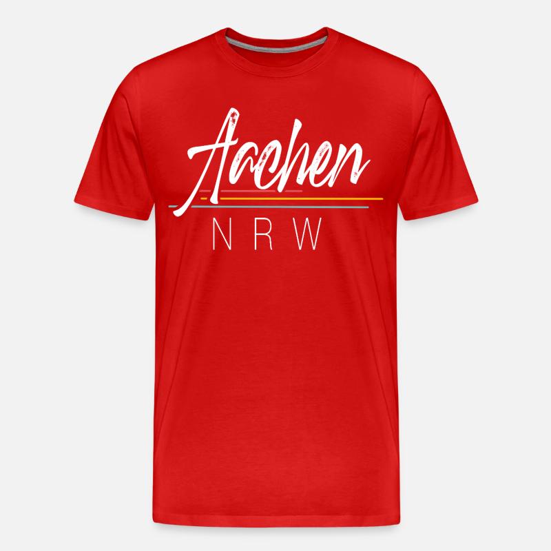 Aachen - Männer Premium Bio T-Shirt - Rot