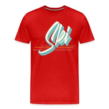 Ski - T-shirt bio Premium Homme - rouge - Devant - Damien (186cm)