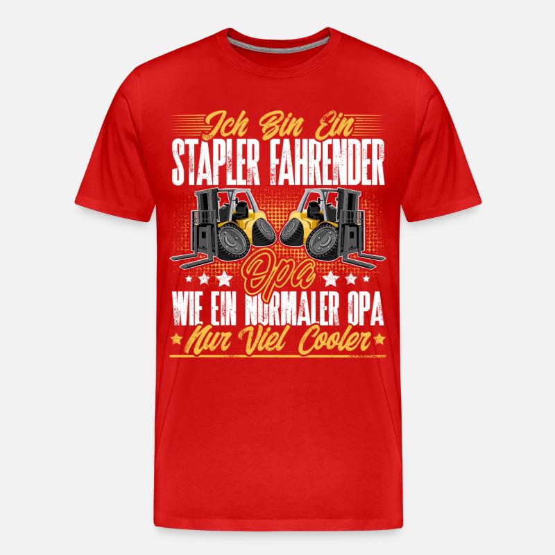 Staplerfahrer Opa - Männer Premium Bio T-Shirt - Rot