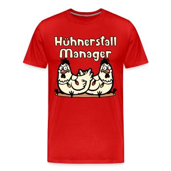 Christmas Chicken Coop Manager - Men's Premium Organic T-Shirt - red - Front - Damien (186cm)