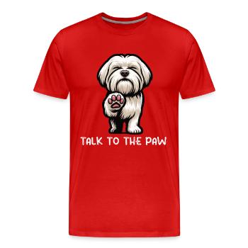 Talk to the Paw Malteser Maltese Owners Maltese - Men's Premium Organic T-Shirt - red - Front - Damien (186cm)