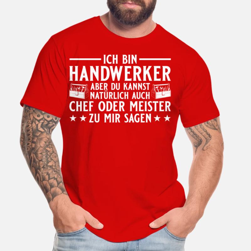 Chef oder Meister - Handwerker Geschenk Männer Premium Bio T-Shirt