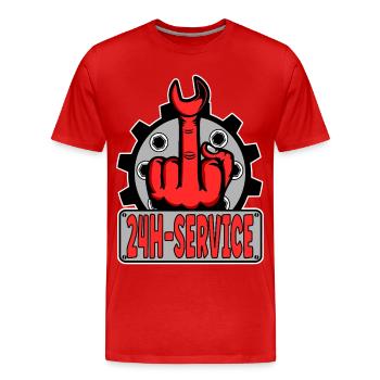 Middle Finger Stinker Finger 24h Service Design Red - Men's Premium Organic T-Shirt - red - Front - Damien (186cm)