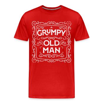 MÜRRISCHER ALTER MANN - Männer Premium Bio T-Shirt - Rot - Vorne - Damien (186cm)