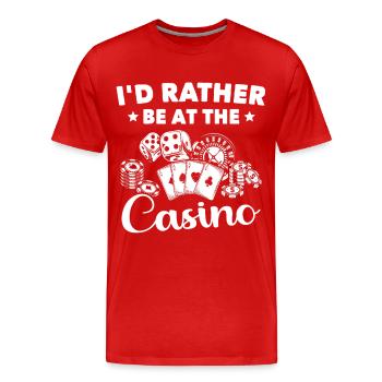 Casino - Men's Premium Organic T-Shirt - red - Front - Damien (186cm)