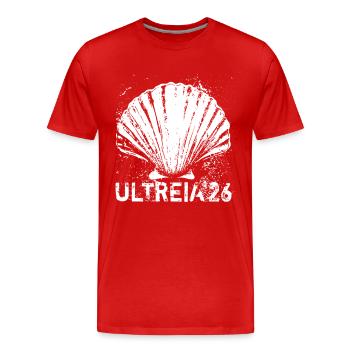 Buen Camino 2026 | Ultreia 26, Pilger, Santiago - Männer Premium Bio T-Shirt - Rot - Vorne - Damien (186cm)