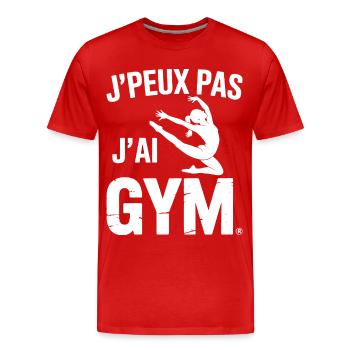 Gymnastik Geschenk Ich kann nicht Ich habe Gym - Männer Premium Bio T-Shirt - Rot - Vorne - Damien (186cm)