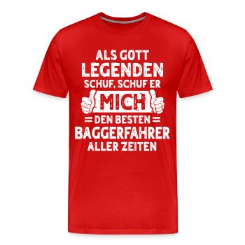 Opérateur d’excavatrice - T-shirt bio Premium Homme - rouge - Devant - Damien (186cm)