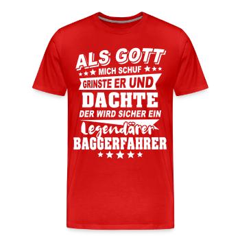 Opérateur d’excavatrice - T-shirt bio Premium Homme - rouge - Devant - Damien (186cm)