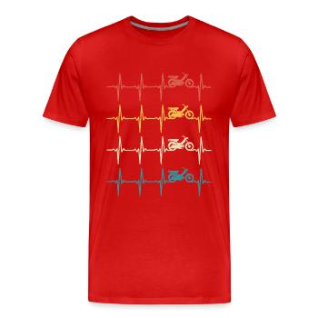 Moped-Scooter Herzschlag-Moped - Männer Premium Bio T-Shirt - Rot - Vorne - Damien (186cm)