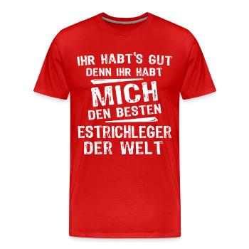 Screed layer - Men's Premium Organic T-Shirt - red - Front - Damien (186cm)