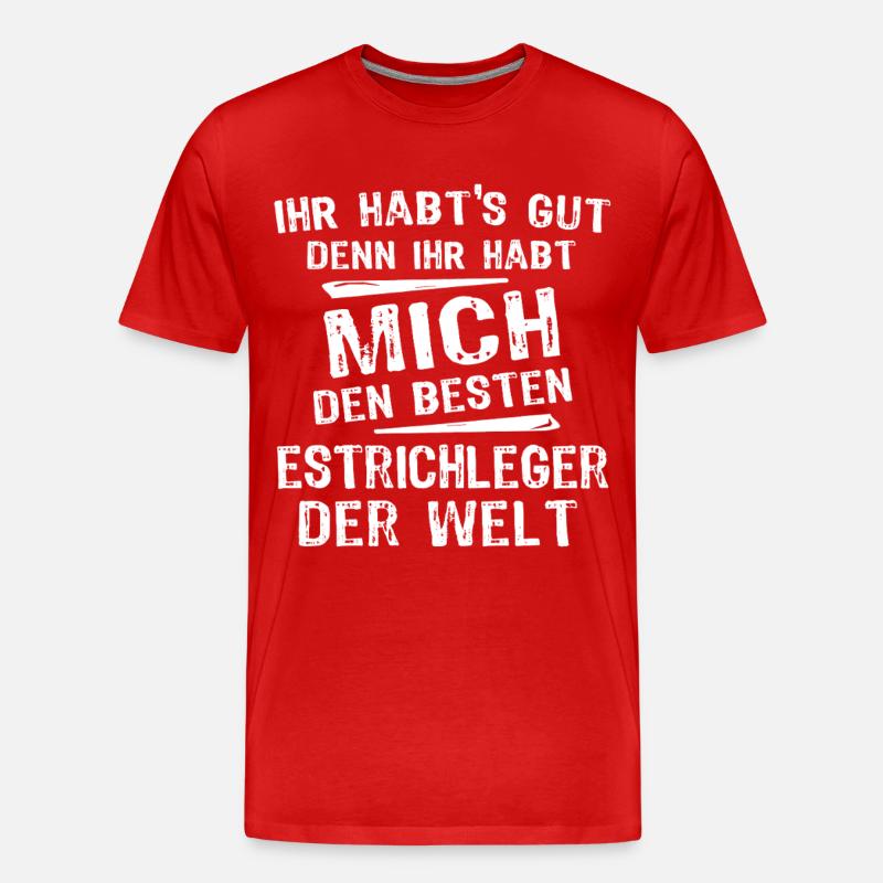 Estrichleger - Männer Premium Bio T-Shirt - Rot