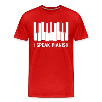 I Speak Pianish - Men's Premium Organic T-Shirt - red - Front - Damien (186cm)