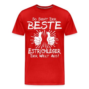 Best Screed Layer - Men's Premium Organic T-Shirt - red - Front - Damien (186cm)