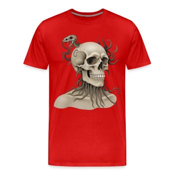 SKULL #2 - dark hell - T-shirt bio Premium Homme - rouge - Devant - Damien (186cm)
