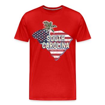 South Carolina United States USA Souvenir - Men's Premium Organic T-Shirt - red - Front - Damien (186cm)