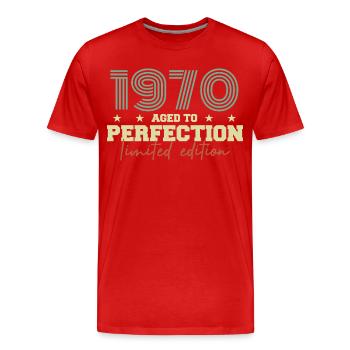 1970 - Men's Premium Organic T-Shirt - red - Front - Damien (186cm)