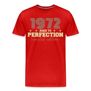 1972 - Männer Premium Bio T-Shirt - Rot - Vorne - Damien (186cm)