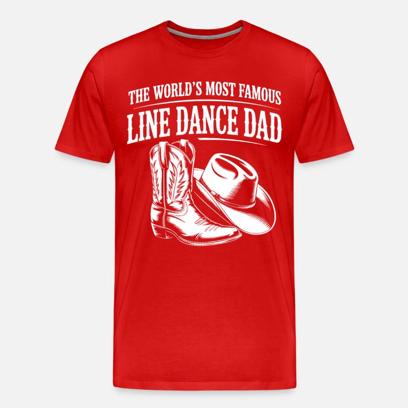 Line Dance Dad Boots & Hat - Männer Premium Bio T-Shirt - Rot