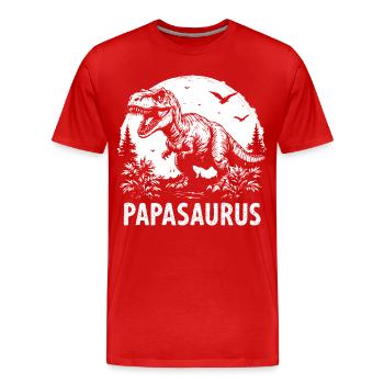 Papasaurus Meilleur Papa Cadeau Papa Fort Cool - T-shirt bio Premium Homme - rouge - Devant - Damien (186cm)