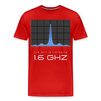 UAP Frequenz 1.6 GHz – Der Himmel hört zu - Männer Premium Bio T-Shirt - Rot - Vorne - Damien (186cm)